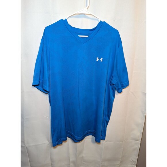 Under Armour Men's Size XXL Heat gear Blue Short Sleeve Shirt - Picture 1 of 14